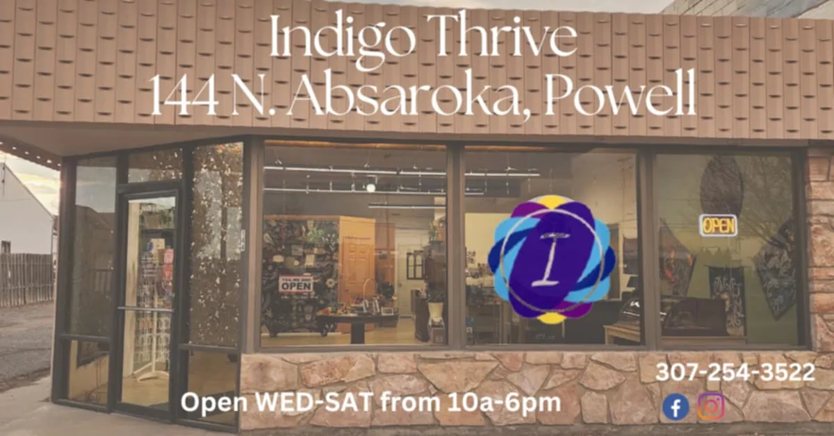 Indigo Thrive Storefront selling Metaphysical Supplies & Gift Shop in Powell WY