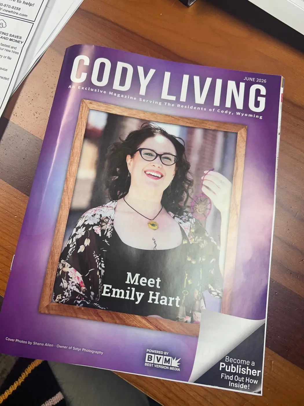 Emily Hart featured on the cover of Cody Living magazine